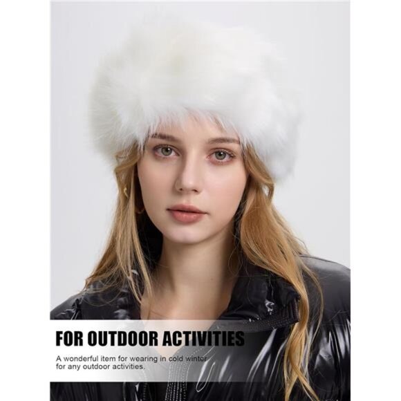 Faux Fur Headband for Women Red - Picture 5 of 6